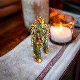 Hancarved Elephants In Jade Stone
