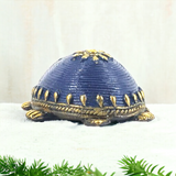 Tribal Handicraft Bell Metal Turtle (Blue)