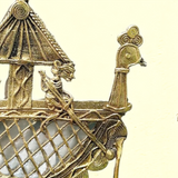 Brass Dhokra Key Hanger with Three Hooks – Peacock Boat Design