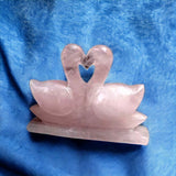Rose Quartz Swan Pair