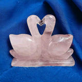 Rose Quartz Swan Pair