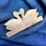 Rose Quartz Swan Pair