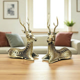 The Sitting Deer Pair | Dhokra Art