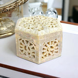 White Artisanal Soapstone Jewelry Box