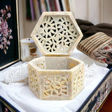 White Artisanal Soapstone Jewelry Box