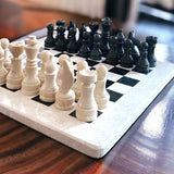 Black and white Marble Chess Board & Pieces
