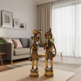 Madia Madin Tribal Couple | Handcrafted Brass Art