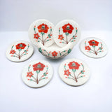 Marble Inlay Coasters Set of 6