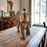 Handmade Wooden Elephant Statue With Undercut Art Of Jaipur 9 Inch