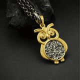 Pyrite Owl Necklace - Wealth & Protection