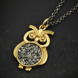 Pyrite Owl Necklace - Wealth & Protection