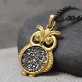 Pyrite Owl Necklace - Wealth & Protection