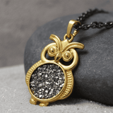 Pyrite Owl Necklace - Wealth & Protection