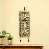 Tribal Dancing Couple Dhokra Art Brass Storage Hook in Gold